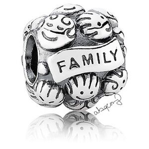 EUC Pandora 791039 Sterling Silver Love & Family Charm